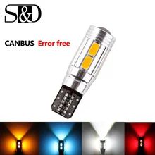 Wolne od błędów żarówki LED T10 W5W biały żółty czerwony niebieski CANBUS OBC LED lampa 501 dash samochodów LED wnętrze lampa samochodowa światła parkingowe 12V