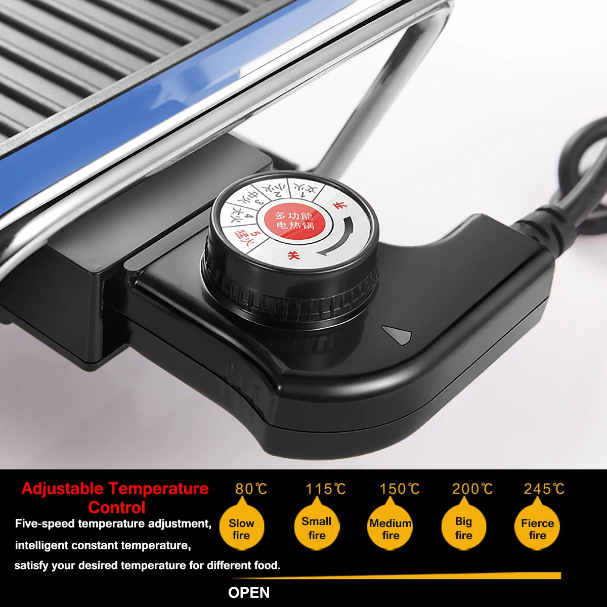 Кухонный Электрический гриль для барбекю 220V 1500W EU Teppanyaki с антипригарным покрытием, плита с регулируемой температурой, невероятно Универсальная