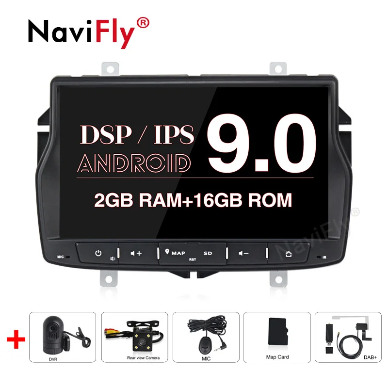 NaviFly Android9.0 IPS DSP 4G Автомобильная магнитола для Lada Vesta поддержка DVR камера просмотра