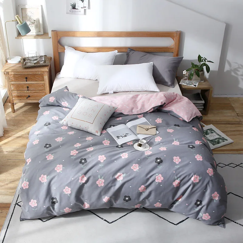 

Pink Love Pattern 1 Piece 100% Cotton Advanced Printing Duvet Cover Rustic Style High Quality Active Printing Encryption Fabric