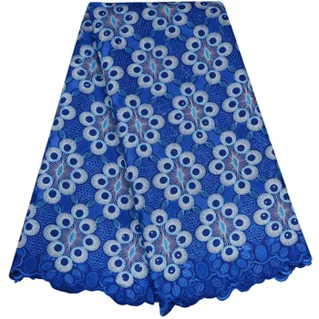 

Blue Nigerian Lace fabrics 2018 African Swiss Voile Lace High Quality Swiss Voile Lace in Switzerland For Wedding 983