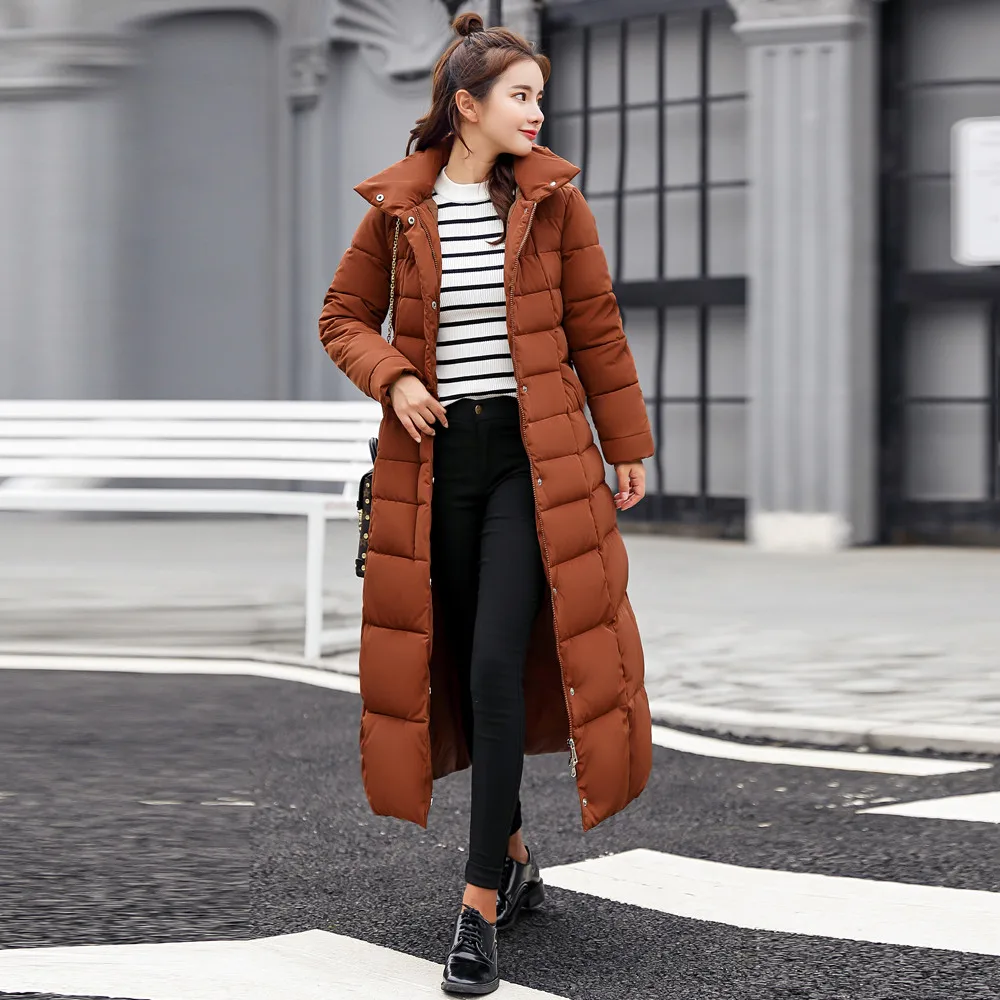 FREE OSTRICH Clothes coat Women Outerwear Fur Hooded Coat Long Cotton-padded Jackets Pocket Coats and Jacket women coat Winter