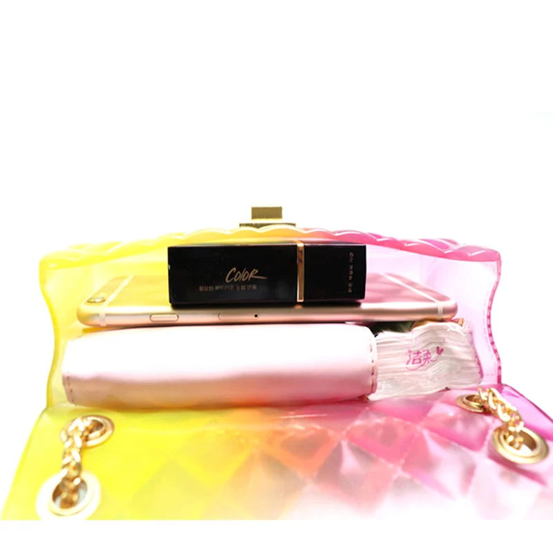 الأزياء هلام الصيف المرأة حقيبة ساع الإناث خليط شفافية حقيبة مصمم لطيف Crossbody حقيبة سلسلة حقيبة كتف صغيرة