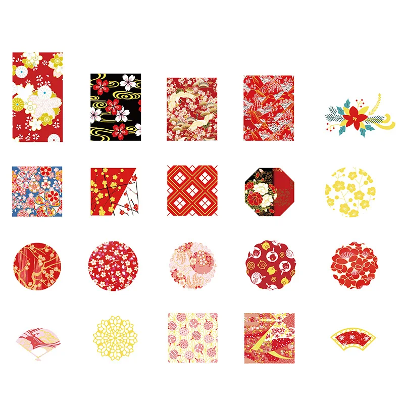 Деликатные японские Цветочные бумажные наклейки упаковка 60 шт./лот