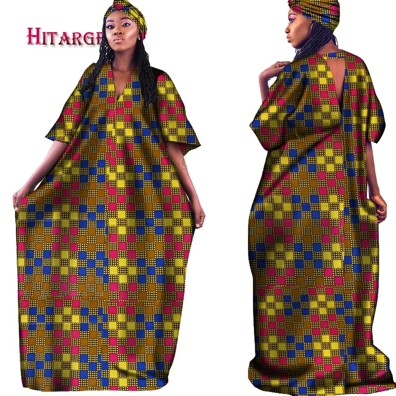 Hitarget, африканские платья для женщин, модный дизайн, новинка, африканская Анкара, восковая печать, дизайн, длинное платье, африканская одежда, WY4972 - Цвет: 1