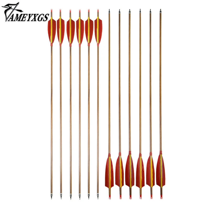 

12pcs Archery Pure Carbon Arrow 340 Spine OD 7.6 mm Removable Arrowhead For Outdoor Hunting Accessory