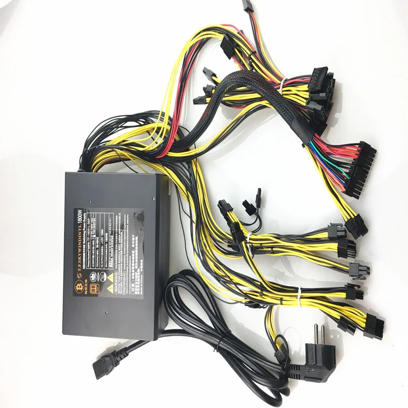 T.F.SKYWINDINTL 1800W Bitcoin PSU Ethereum Coin 1800W PSU asic bitcoin Miner 1800W ATX Power Supply Mining rx570 rx560 rx470