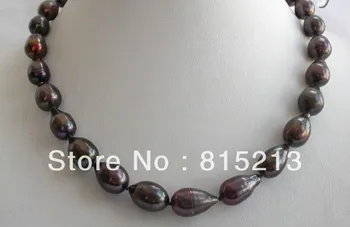 

ddh00305 stunning WOW big 16mm baroque black freshwater cultured pearl necklace