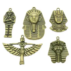 4 шт./лот талисманы египетского фараона античная бронза цвет для Подвески для изготовления украшений Египетский ювелирные изделия