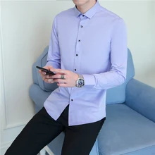 Новые мужские рубашки модные деловые мужские повседневные рубашки Размер 4XL офисные рубашки мужские