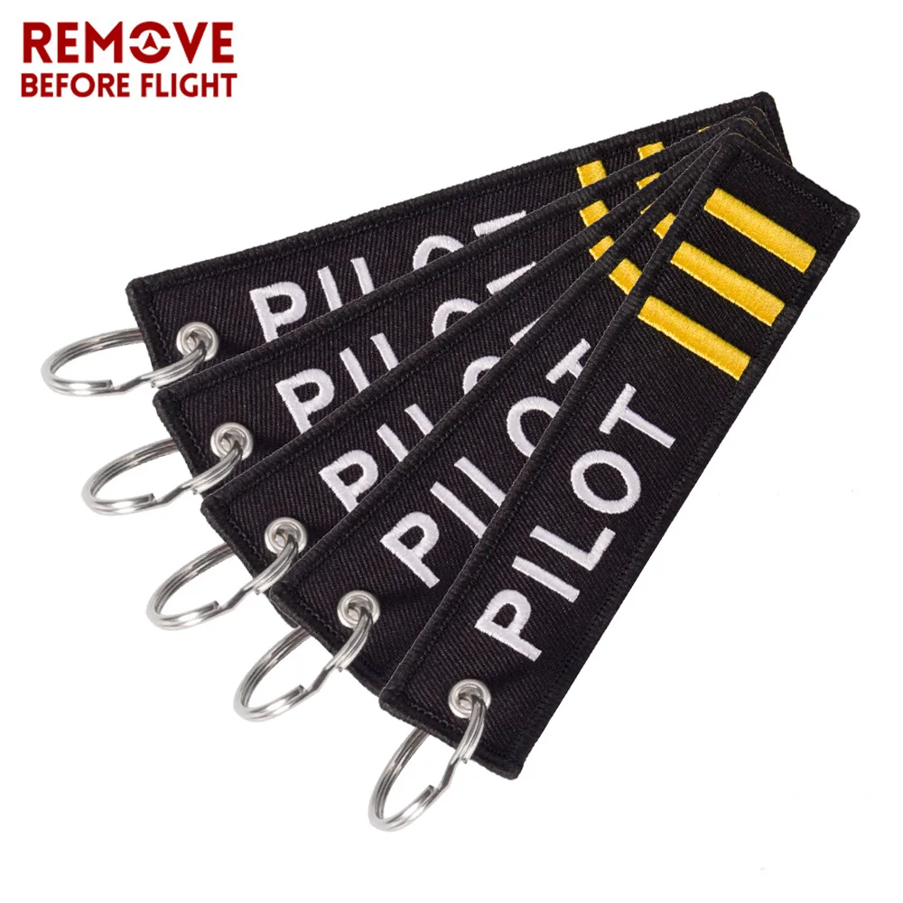 Wholesale 5 Pcs/lot Copilot Keychains Jewelry Embroidery Key Chain For