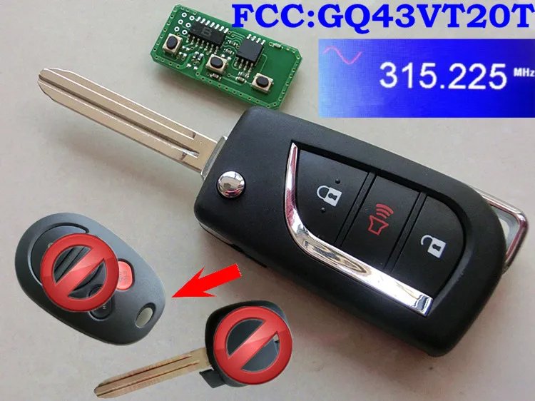RMLKS до 2013 откидной складной 315 МГц дистанционный ключ, пригодный для Toyota Land Cruiser Prado 433 МГц с чипом 4D67 автомобиля сигнализации Fob