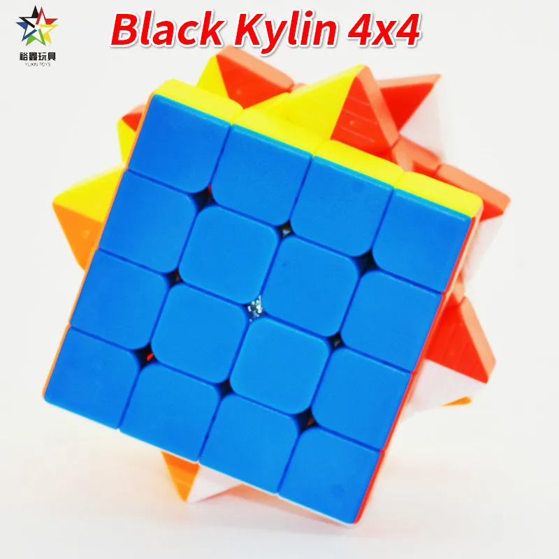 Yuxin Zhisheng черный Kylin 4x4x4 кубик без наклеек 60 мм Zhisheng Magic Cube для начинающих весело игрушечные лошадки детей