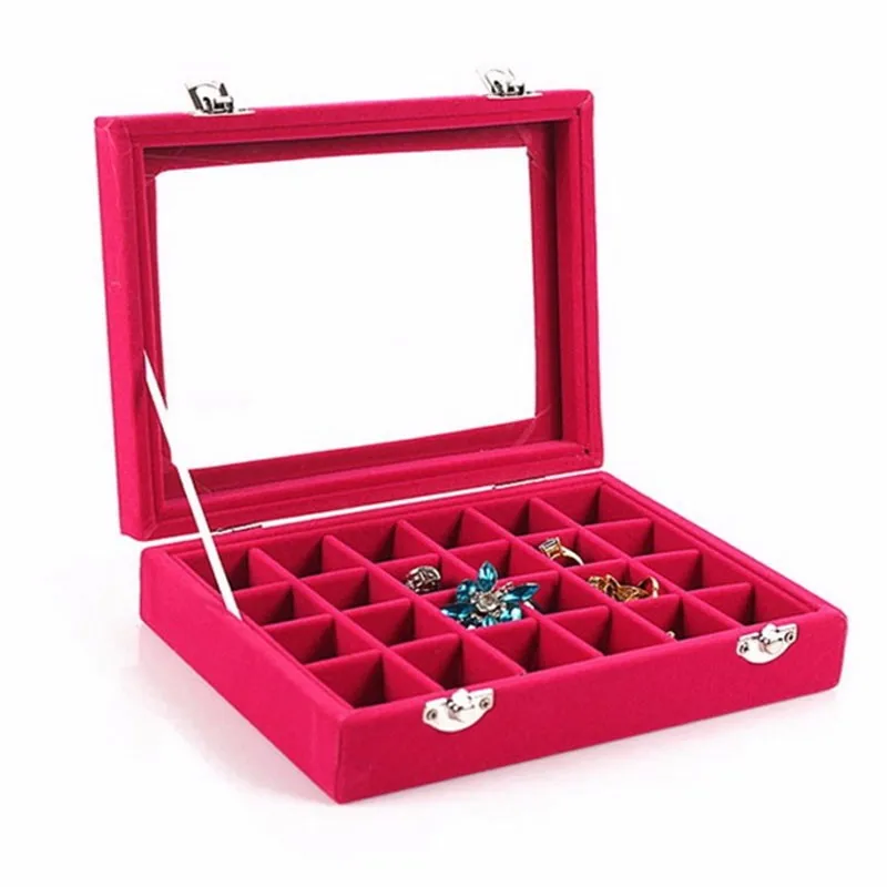 1Pcs-2412-Grids-Velvet-Jewelry-Box-Rings-Earrings-Necklaces-Makeup-Holder-Case-Organizer-Women-Jewelery-Storage-HG0485 (12)