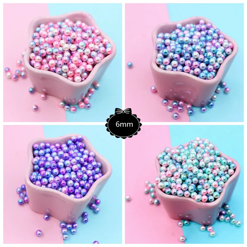 

20g 6mm DIY Slime Pearl Filling Clay Crystal Glue Decoration Round Ball Mini Mermaid Beads Charm DIY Wish Bottle Filling