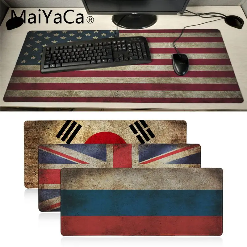 

MaiYaCa UK US Korea Canada Russia Flag Anti-Slip Durable Silicone Computermats Locking Edge Rubber Large Mousepads