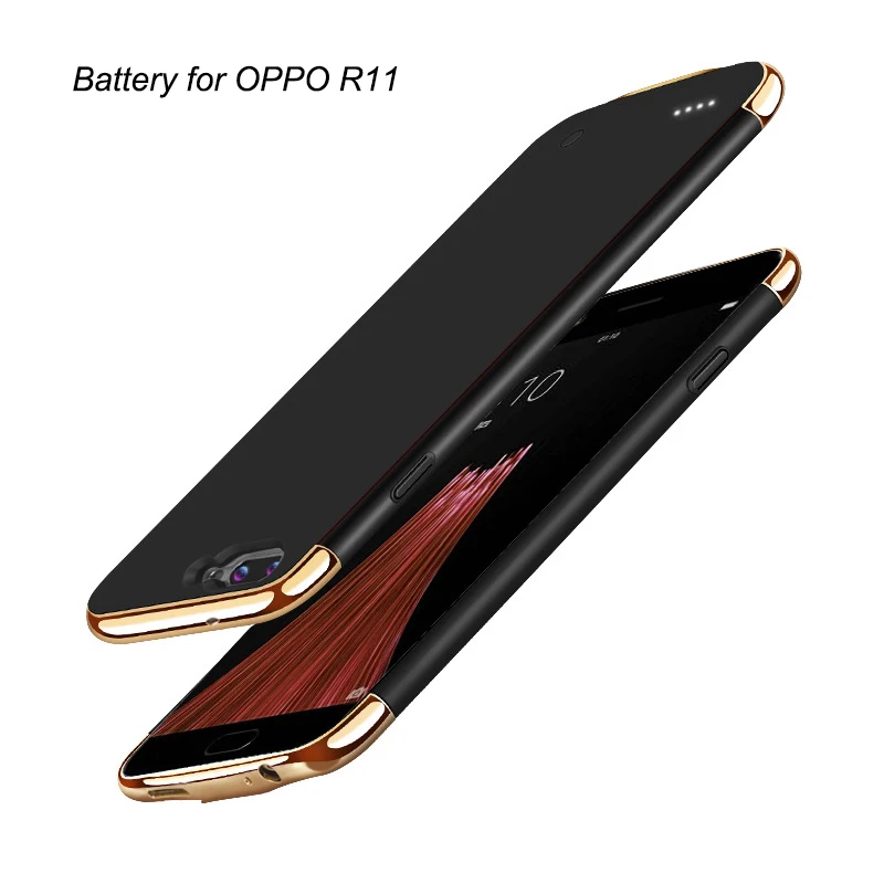 

4000mAh Battery case For OPPO R11 Ultra Thin Luxury Matte Plating Metal Texture phone case for R11 Detachable Power Bank Cover