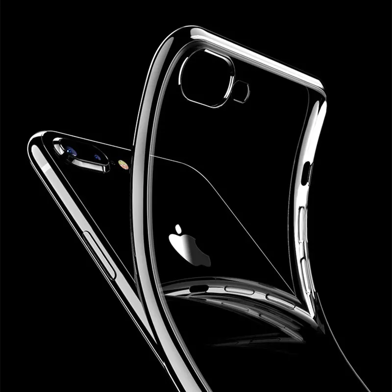 Ascromy For iPhone 7 Case Silicone Soft Plating Gold Bumper Case Cover For iPhone 8 Plus X 6 6S 5 5S SE Transparent Accessories (2)