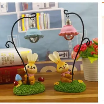 

Rural rabbit small night lights pieces of creative household new unique personality boutique crafts statue home decoration
