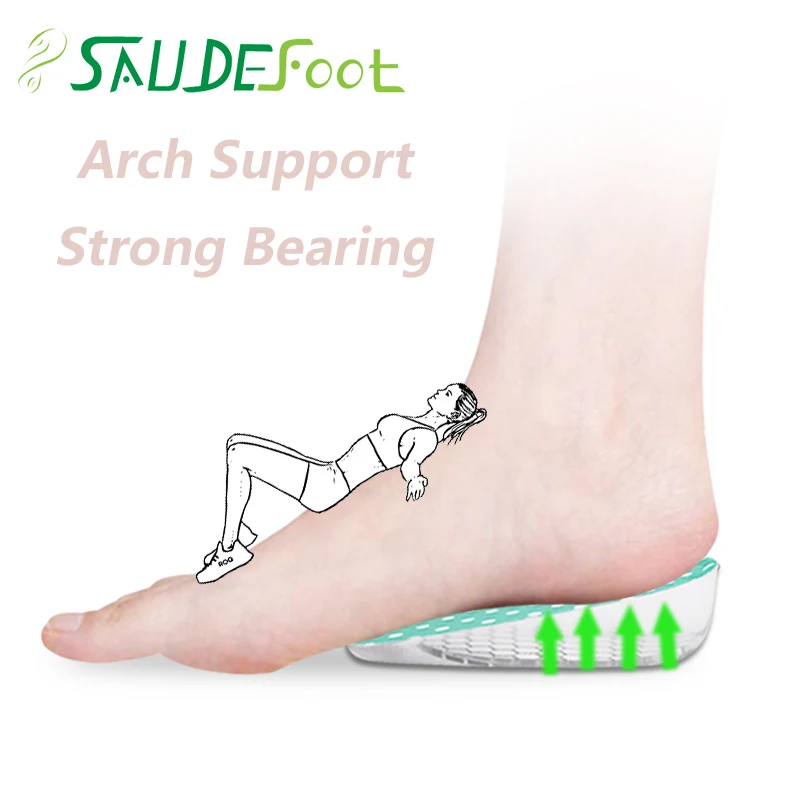 

1-3cm Height Increase insole Breathable Half Pad Sports Shoes Heel Insert Insoles For Unisex Quality Foot Pads