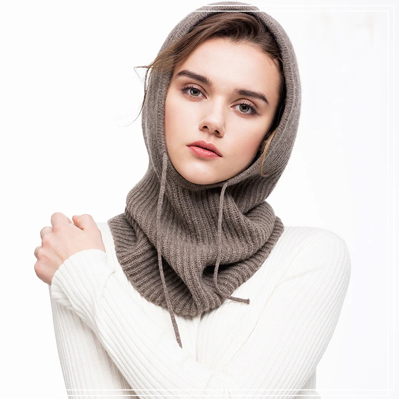 

2019 Male And Female Multifunction Scarf Hat Cashmere Wool Blend Knitted The Neck Hats Winter Soft Warm Solid Color Head Cap
