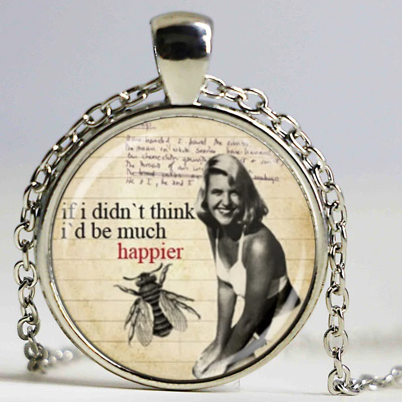 Книга sylvia plat колье литературное ожерелье художественный кулон|art necklace|book pendantpendant