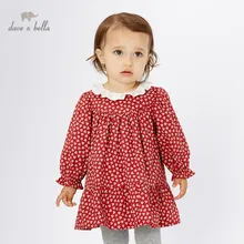 DB11423-2 dave bella/милое осеннее платье принцессы с цветочным рисунком для маленьких девочек; детское модное праздничное платье; одежда в стиле Лолиты для маленьких детей