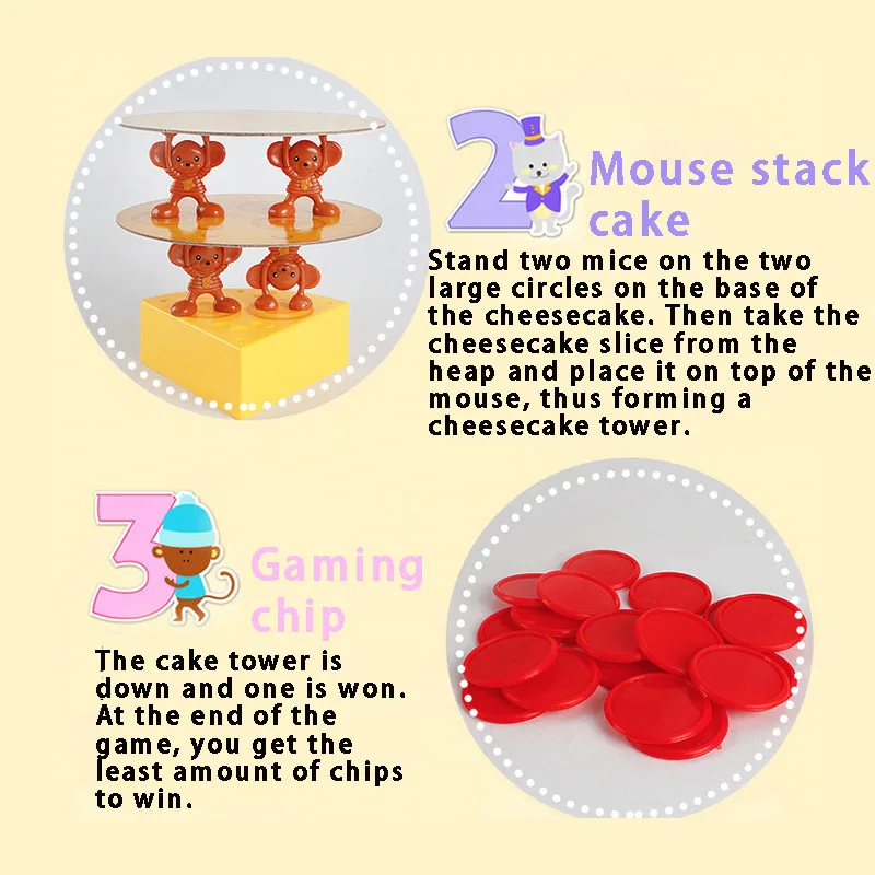 Сумасшедшая мышь сложенный торт Сырная башня экстракт Детская образовательная разведка развития настольная игра интерактивные игрушки