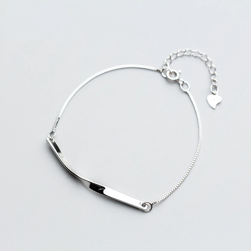 

Long Bar Bracelet Real 925 Silver Jewelry Bangles Minimalism Tobilleras Pulsera Para Tobillo Vintage Joyas Bracelets for Women