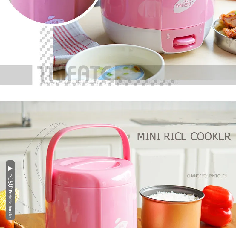 SMT-FB12, розовый, зеленый, свежий цвет, 1.2L Мини рисоварка с паровой корзиной, Студенческая рисоварка, офисная, бытовая, с использованием