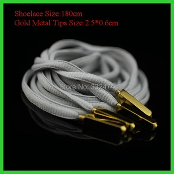 

2019 Gold Aglets Shoelace Shoe Lace 1.8m Skatig Bootlace Oval Shoe Lacet Sports Shoes Laces 10 Pairs For Sale