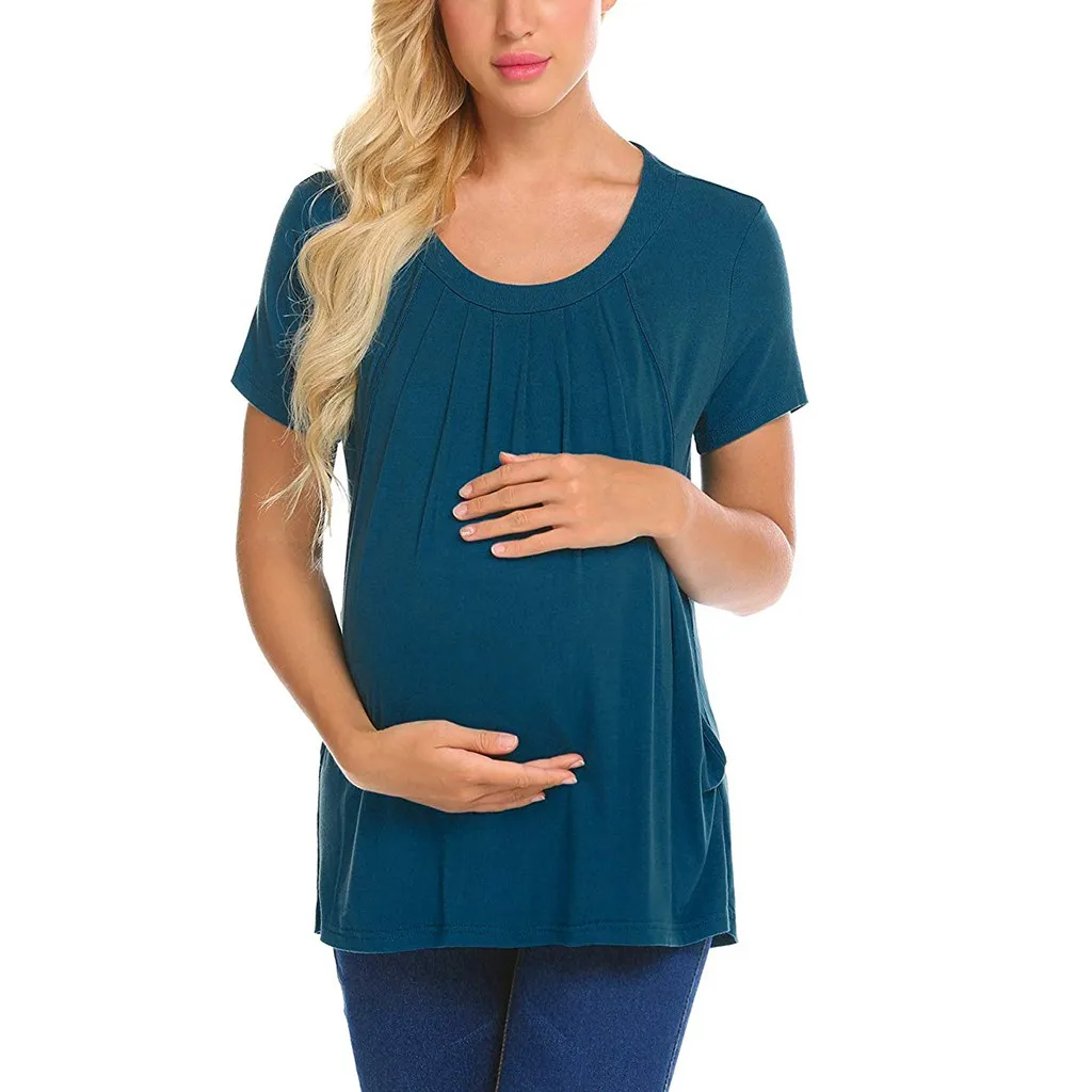 Vetement femme Женские топы для беременных и блузки одежда Двухслойная футболка для кормления грудью Топы Блузка