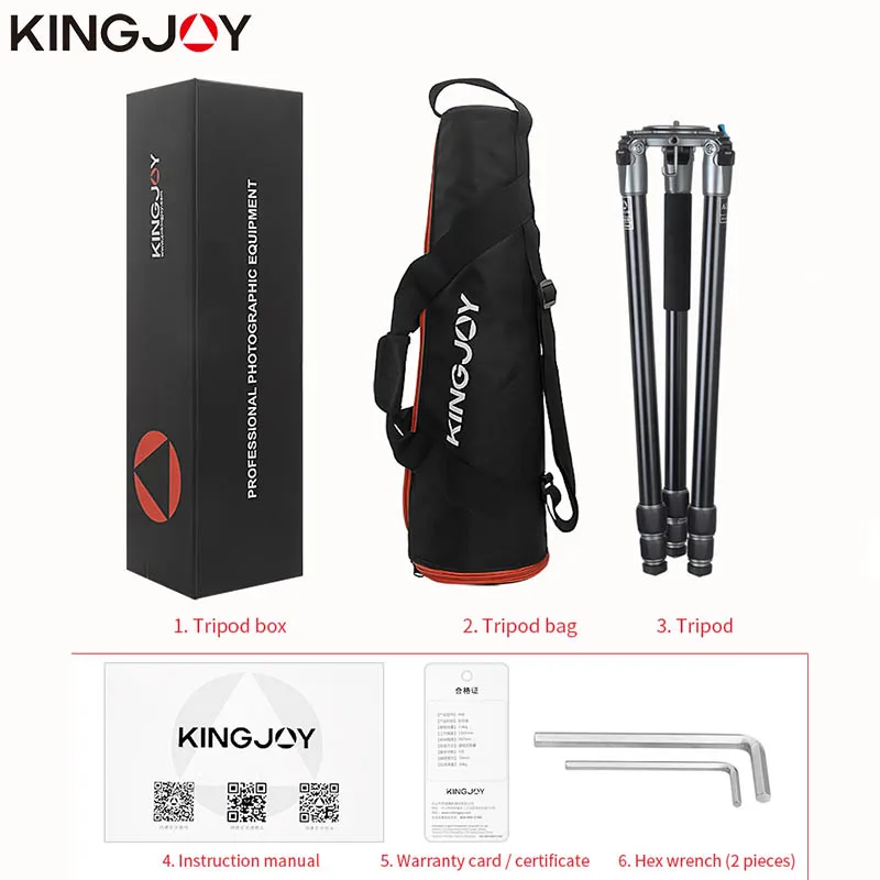 Штатив KINGJOY A65/A68 из углеродного волокна для камеры официальный Трипод монопод Dslr