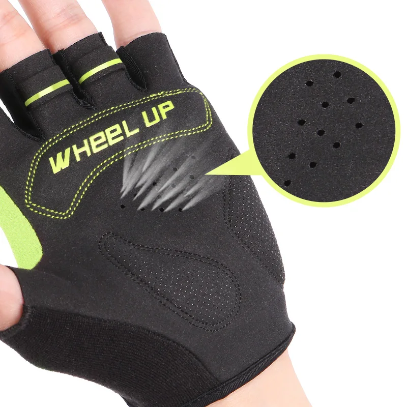 Wheel Up Bike Gloves Half Finger Bike Gloves MTB Summer Shockproof Sport Bike Gloves Breathable Lycra Guantes Ciclismo