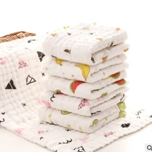 Детское шестислойное газовое полотенце высокой плотности для мытья пузырьков, детское полотенце без люминесцентных маленьких полотенец