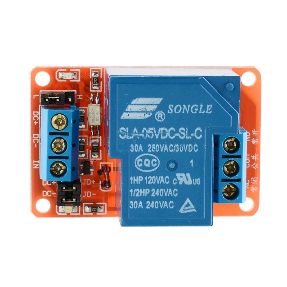 Optocoupler Relay Module for Arduino 5V 1-Channel H/L Level Triger