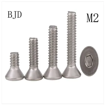 

50pcs M2 bolts 2mm DIN7991 Six angle flat head screw in stainless steel suitable for all kinds of model toys