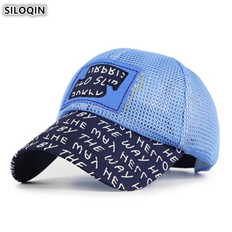 

SILOQIN Snapback Cap New Cartoon Children's Mesh Cap Adjustable Size Breathable Baseball Caps For Boy Girl Children Student Hat