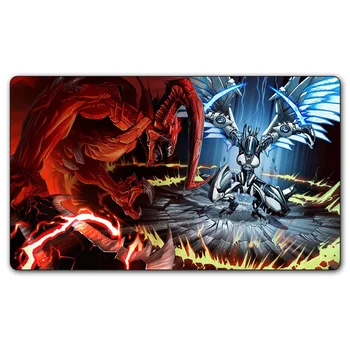 

(YGO #46 Playmat) 14x24 Inches YU-GI-OH Fire VS Ice Dragons Play Mat Board Games YGO Card Games Table Pad with Free Gift Bag