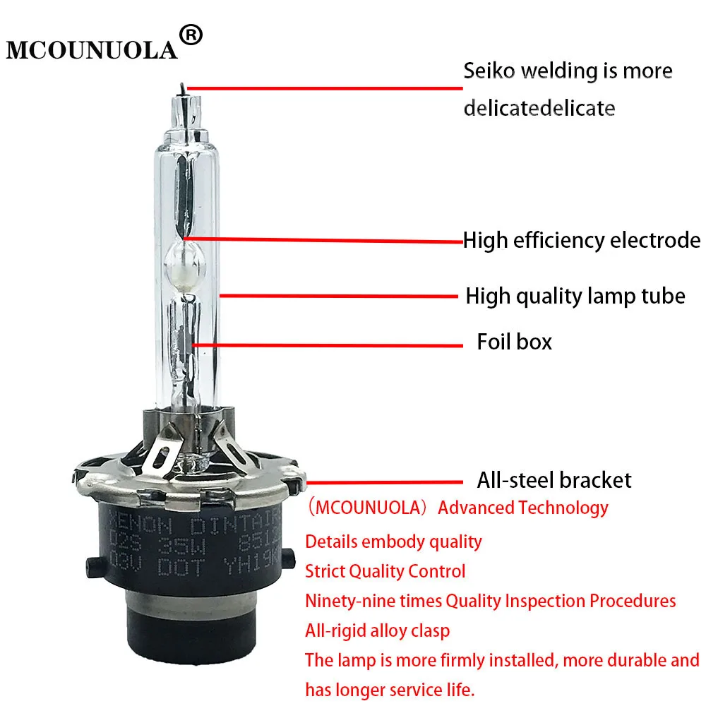 MCOUNUOLA OEM 2 шт. 35 Вт D1S D2S D2R D3S D4S D4R ксеноновых фар, Высокопрочная конструкция лампы фар автомобиля Замена 4300K 4500K 5000K 5500K 6000K 8000K