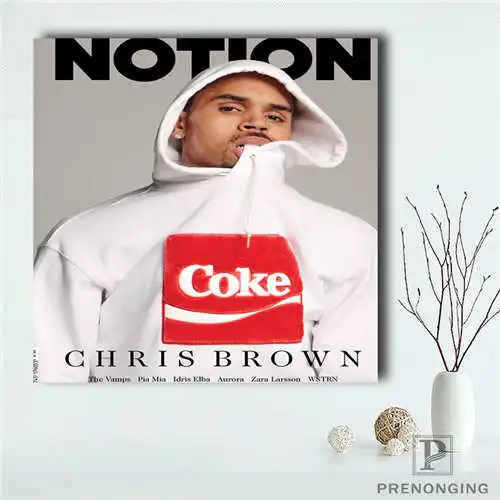 

Custom Chris-Brown (1)@1 Poster Papel-de Mandala Printing Posters Cloth Fabric Wall Art For Living Room Decor#19-01-15-205