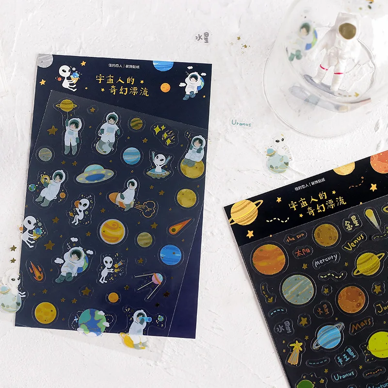 

Letter of Lovers Decorative Stickers Cosmic People's Fantasy Drifting Series pvc Handbook Stickers 2