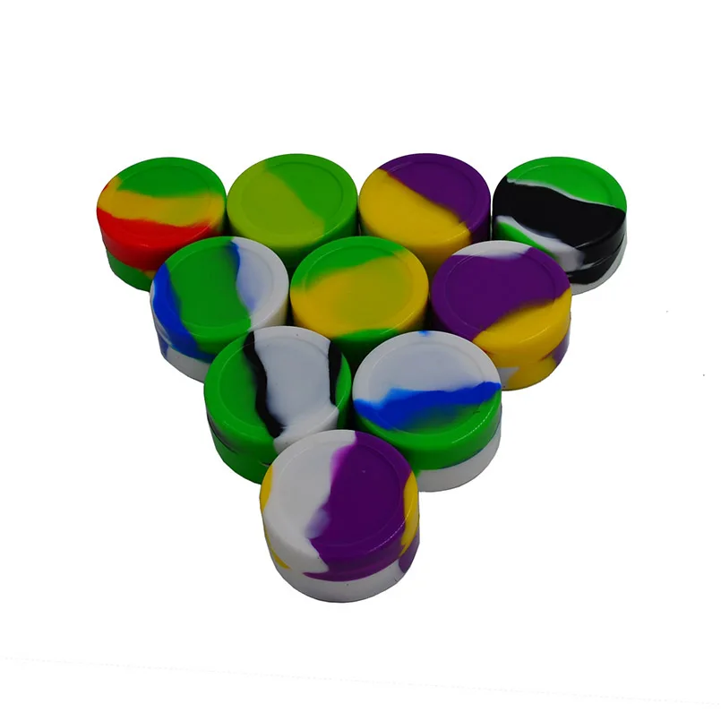 

10pcs 22ml Bho rubber Silicone Concentrate butane Oil Cream Containers Non stick silicone Dab Wax Jar Slick oil container