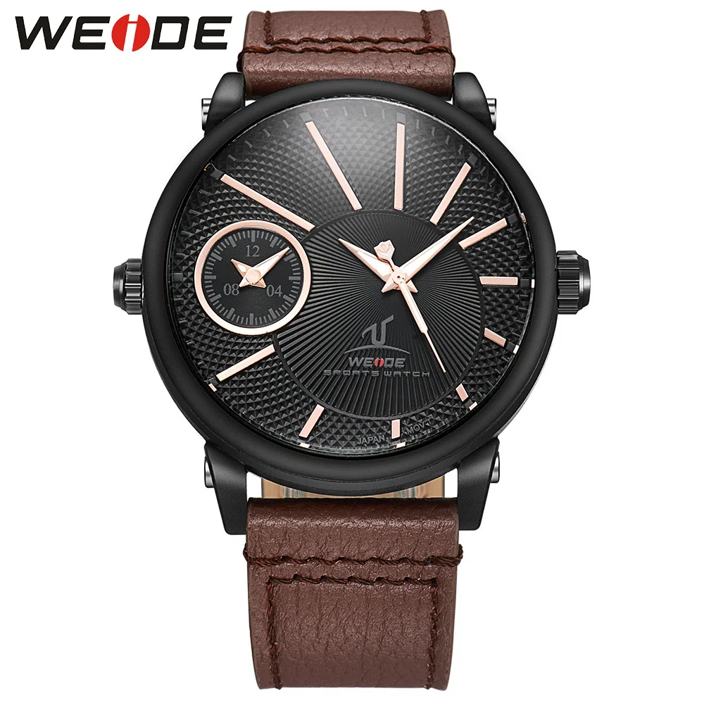 

WEIDE top brand luxury simple business automatic watch men leather strap quartz watches dress watch fashion casual 2017 new