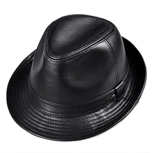 Зимние шапки Stetson Fedoras из натуральной кожи с широкими полями в британском стиле для мужчин/женщин Gentman, черные, 55-61 см, подходят для джаза, хип-поп, Gorras