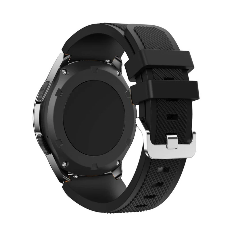 galaxy watch active 2 strap For Galaxy watch 46mm 42mm active 2 40mm 44mm Samsung gear S3 Frontier strap amazfit bip 22mm 20mm - Цвет ремешка: Black