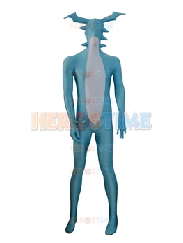 

Customized Sky Blue Monster Costume Lycra Spandex Zentai Fullbody Suit Halloween Cute Animal Superhero Cosplay Free Shipping