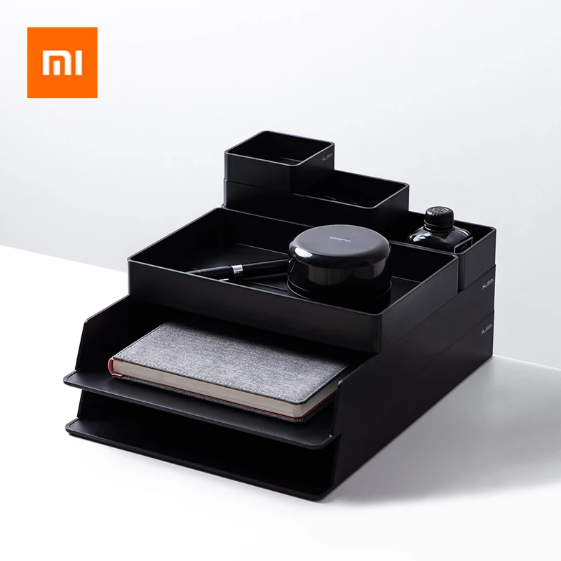 Xiaomi مكتب منظم مكتب ماكياج منظم أدوات التجميل صندوق تخزين حامل المجلات المدرسة مكتب منظم قرطاسية رف الأسود Xiaomi مكتب منظم مكتب ماكياج منظم أدوات التجميل صندوق تخزين حامل المجلات المدرسة مكتب منظم قرطاسية رف الأسود