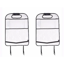 

SITAILE Environmental PVC Car Seat Back Bag Protector Kicking Mat for Kids Seats Stowing Tidying Organizer for Ipad and Drink