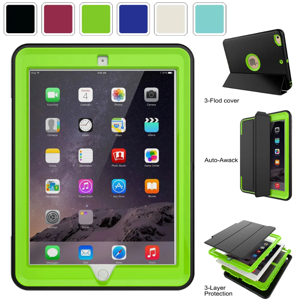 Pаспродажа Чехол для iPad 9,7 6 го 5 го поколения 2018 2017 чехол тонкий авто спящий умный кожаный чехол противоударный стенд с защитой экрана